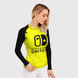 Рашгард женский Nintendo switch краски на жёлтом, цвет: 3D-принт — фото 2