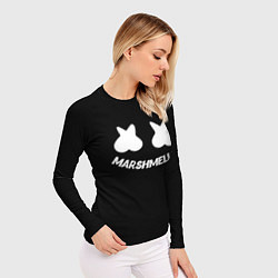 Рашгард женский Маршмеллоу белое лого, цвет: 3D-принт — фото 2