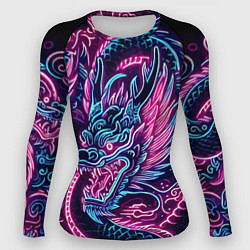 Женский рашгард Neon Japanese dragon - irezumi