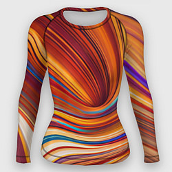 Рашгард женский Цветные волны - нейросеть, цвет: 3D-принт