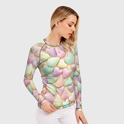 Рашгард женский Сердечки розовые конфетки, цвет: 3D-принт — фото 2