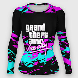 Рашгард женский GTA vice city неоновые краски, цвет: 3D-принт
