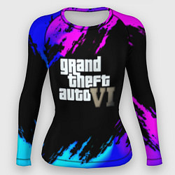 Рашгард женский GTA 6 неоновые краски вайсити, цвет: 3D-принт