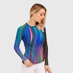 Рашгард женский Радужные лучи, цвет: 3D-принт — фото 2