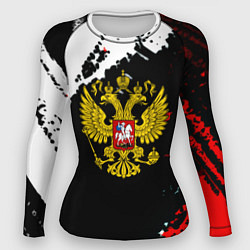 Рашгард женский Россия герб текстура краски, цвет: 3D-принт