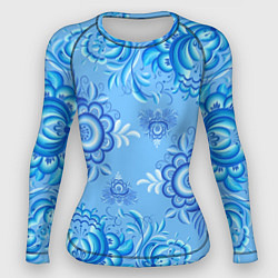 Женский рашгард Цветы и узоры гжель