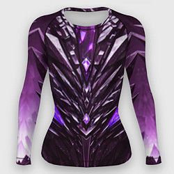 Рашгард женский Фиолетовые кристаллы и камень, цвет: 3D-принт