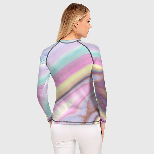 Женский рашгард Розово-голубой мрамор / 3D-принт – фото 4