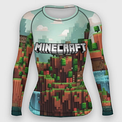 Рашгард женский Minecraft logo квадратный мир, цвет: 3D-принт