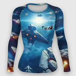 Рашгард женский Mass Effect - space neon, цвет: 3D-принт