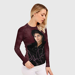 Рашгард женский Michael Jackson на бордовом фоне, цвет: 3D-принт — фото 2