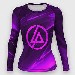 Рашгард женский Linkin park neon stripes logo, цвет: 3D-принт