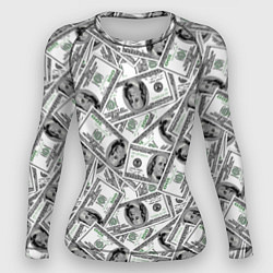Рашгард женский Доллары - денежные знаки, цвет: 3D-принт