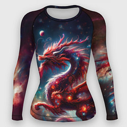 Рашгард женский Красный космический дракон, цвет: 3D-принт
