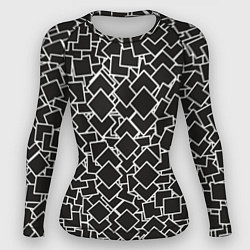 Рашгард женский Ромб черно - белый, цвет: 3D-принт