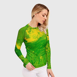 Рашгард женский Зеленые подтеки, цвет: 3D-принт — фото 2