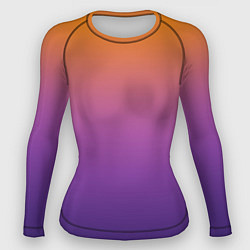 Рашгард женский Градиент оранжево-фиолетовый, цвет: 3D-принт