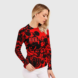 Рашгард женский Билли Айдол rock rose band, цвет: 3D-принт — фото 2