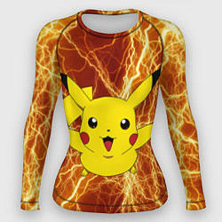 Рашгард женский Pikachu yellow lightning, цвет: 3D-принт