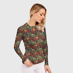 Рашгард женский Золотые звездочки СССР, цвет: 3D-принт — фото 2