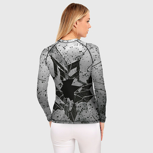Женский рашгард Грязное разбитое стекло в пятнах / 3D-принт – фото 4