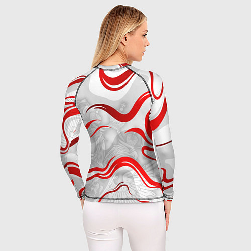 Женский рашгард Великая отечественная - красные нити / 3D-принт – фото 4