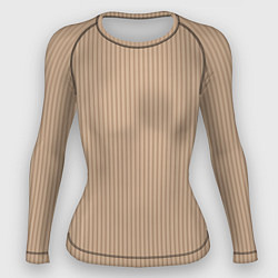 Рашгард женский Светлый коричневый в полоску, цвет: 3D-принт