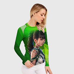 Рашгард женский Stellar Blade Eve зеленый абстракт, цвет: 3D-принт — фото 2