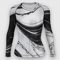 Рашгард женский Мрамор черно-белый, цвет: 3D-принт