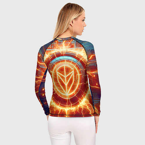 Женский рашгард Наэлектризованная кибер поверхность - нейросеть / 3D-принт – фото 4