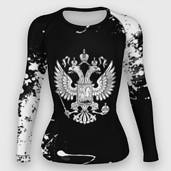 Рашгард женский Россия герб краски брызги, цвет: 3D-принт