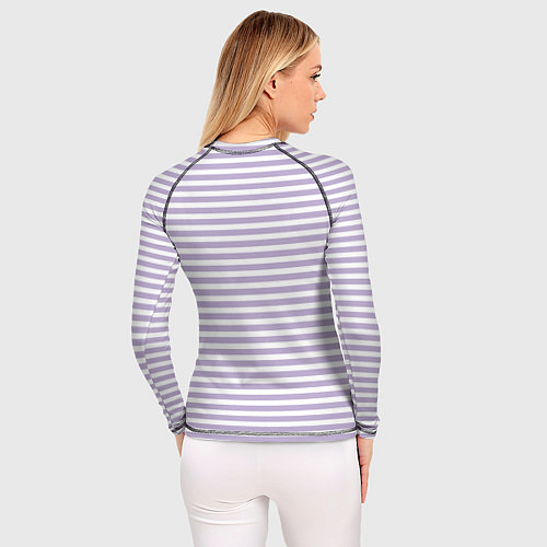 Женский рашгард Холодный сиреневый в белую полоску / 3D-принт – фото 4