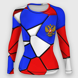 Рашгард женский Трехмерные плиты в стиле Российского флага, цвет: 3D-принт