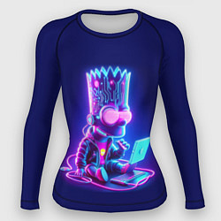 Рашгард женский Барт Симпсон сидит в лэптопе - нейросеть, цвет: 3D-принт