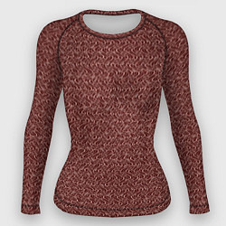 Рашгард женский Тёмный красный волнистый текстурированный, цвет: 3D-принт