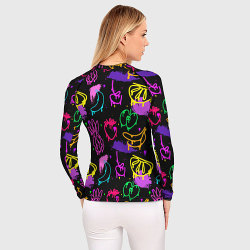 Женский рашгард Фруктовое граффити паттерн / 3D-принт – фото 4