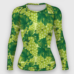 Рашгард женский Виноградный паттерн, цвет: 3D-принт