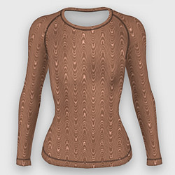 Рашгард женский Светло-коричневый текстурированный волнистый, цвет: 3D-принт