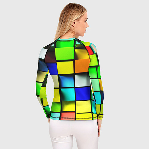 Женский рашгард Оптические кубы / 3D-принт – фото 4