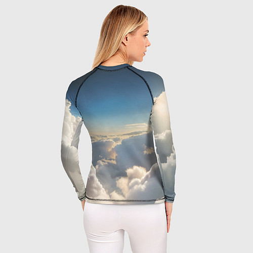 Женский рашгард Герб России в облаках / 3D-принт – фото 4