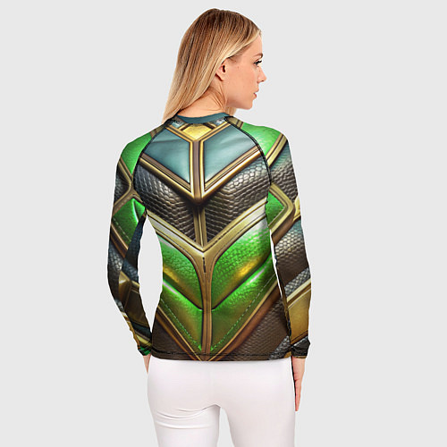 Женский рашгард Футуристичная объемная текстура из кожи / 3D-принт – фото 4