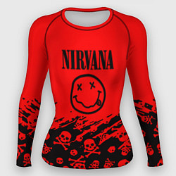 Рашгард женский Nirvana rock skull, цвет: 3D-принт