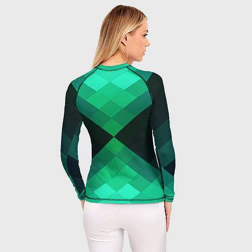 Женский рашгард Изумрудная мозаика / 3D-принт – фото 4