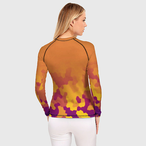 Женский рашгард Герб РФ текстура камуфляж / 3D-принт – фото 4