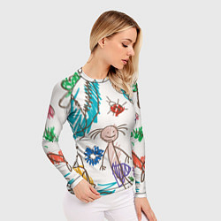 Рашгард женский Детский принт, цвет: 3D-принт — фото 2