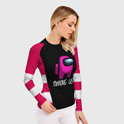Рашгард женский Among us geometry pink, цвет: 3D-принт — фото 2