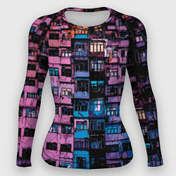 Женский рашгард Панельки мультяшные паттерн-текстура