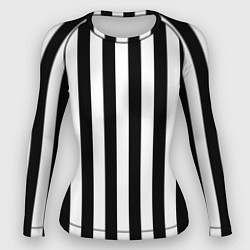 Рашгард женский Вертикальные черно белые полосы, цвет: 3D-принт