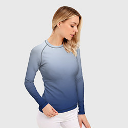 Рашгард женский Бело синий градиент, цвет: 3D-принт — фото 2
