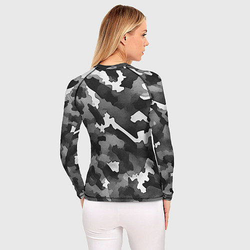 Женский рашгард Серый камуфляж внутренних войск / 3D-принт – фото 4